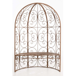 Pavillon semi-ouvert Rosie avec banc brun antique