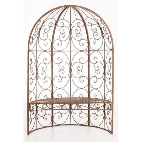 Pavillon semi-ouvert Rosie avec banc brun antique