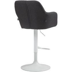 Tabouret de bar Natoma tissu blanc noir