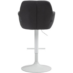 Tabouret de bar Natoma tissu blanc noir