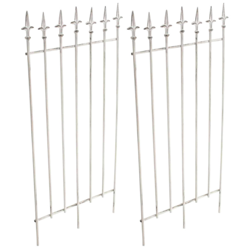 Set de 2 rejas para jardín Elisa Blanco antiguo