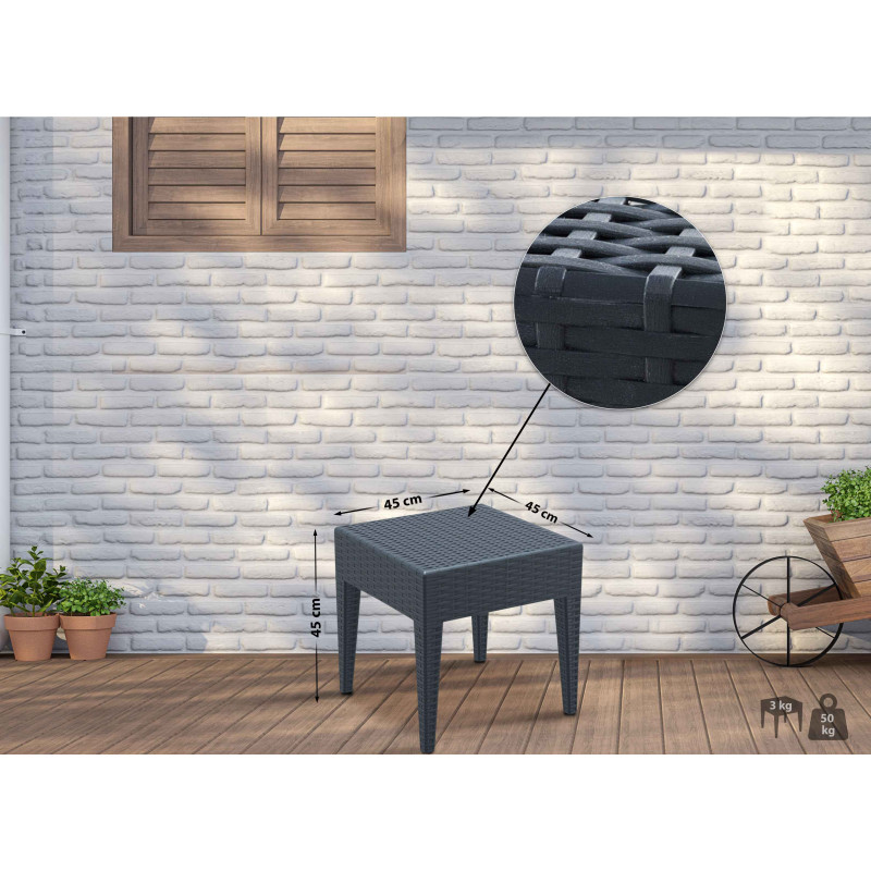 Table d'appoint Miami gris foncé