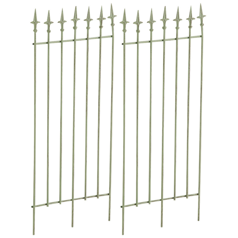 Set de 2 rejas para jardín Elisa Verde antiguo