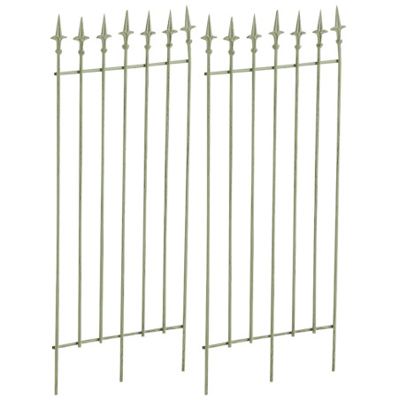 Set de 2 rejas para jardín Elisa Verde antiguo