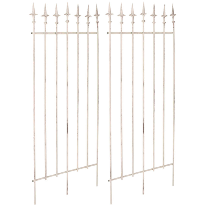 Set de 2 rejas para jardín Elisa Crema antiguo