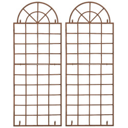 Set de 2 vallas metálicas viva para plantas trepadoras Marrón antiguo