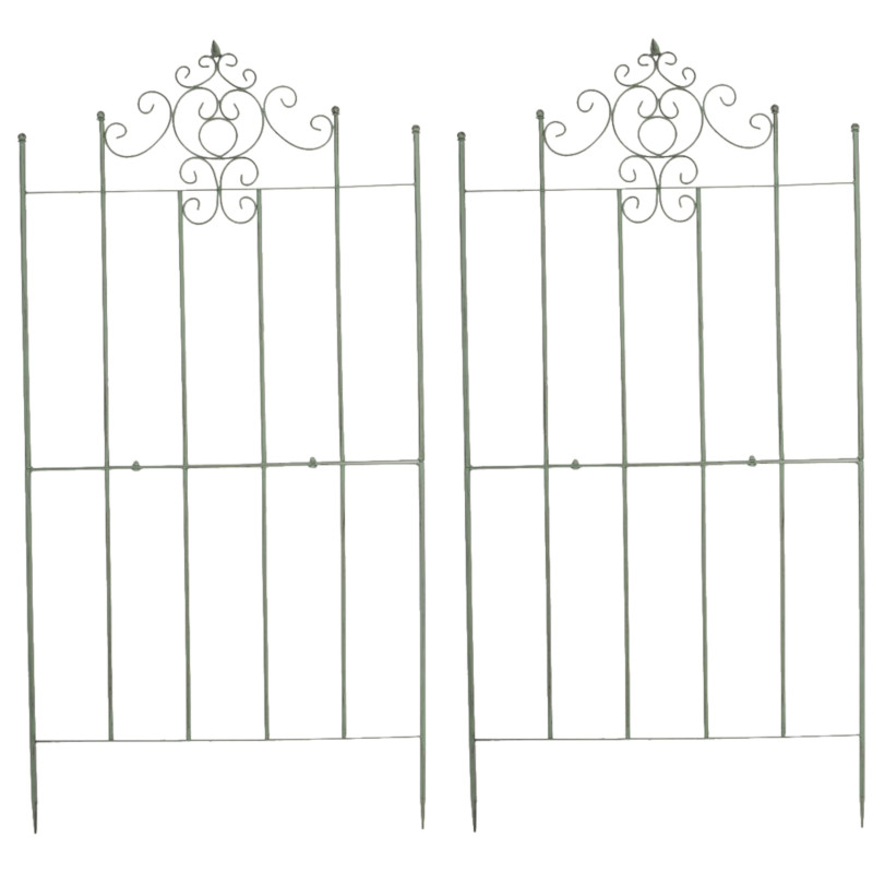 Set de 2 Enrejados para plantas Paula Verde antiguo