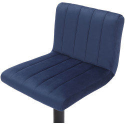 Tabouret de bar en velours Jamie bleu