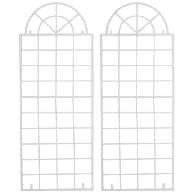 Set de 2 vallas metálicas viva para plantas trepadoras Blanco