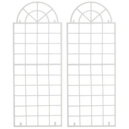 Set de 2 vallas metálicas viva para plantas trepadoras Blanco