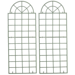 Set de 2 vallas metálicas viva para plantas trepadoras Verde antiguo