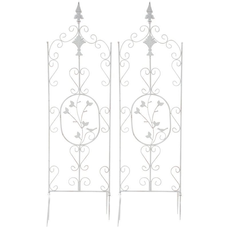 Set de 2 soportes para enredaderas Burgus Blanco antiguo