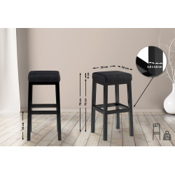 Tabouret de bar Taylor B80 en tissu gris foncé