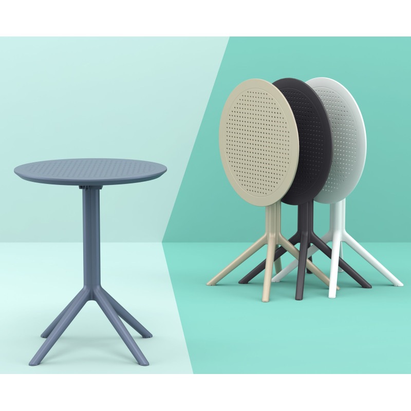 Table pliante Sky ronde noir