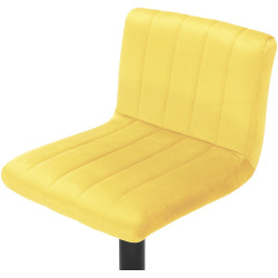 Tabouret de bar en velours Jamie jaune