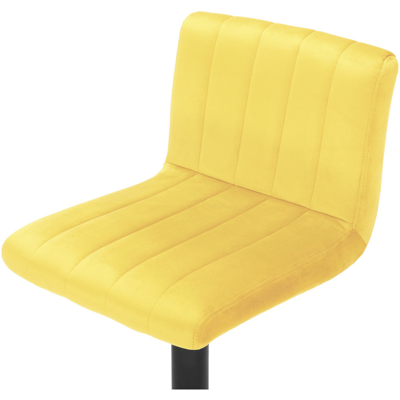 Tabouret de bar en velours Jamie jaune