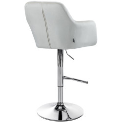 Tabouret de bar Natoma velours chrome crème