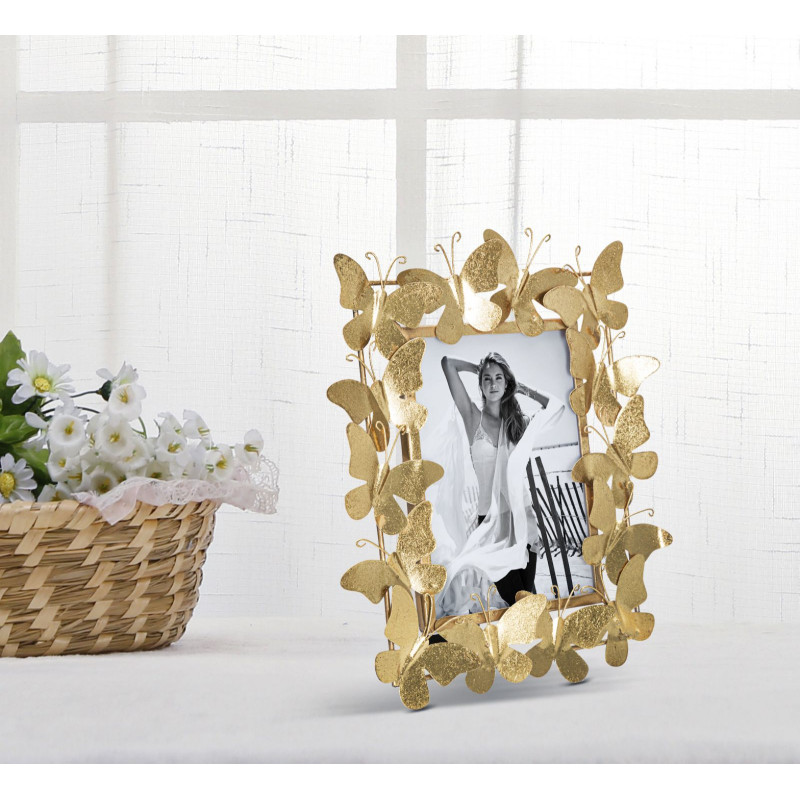 Cadre photo Papillon Glam – 28 × 11,5 × 30,5 cm (dimensions intérieures : 15 × 20 cm)