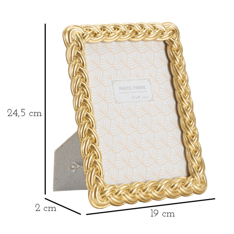 Cadre photo Corde – 19 × 2 × 24,5 cm (format intérieur : 15 × 20 cm)