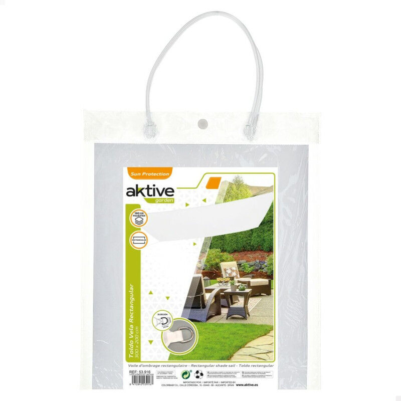 Voile d'ombrage Aktive Blanc 200 x 0,5 x 300 cm Rectangulaire (6 Unités)