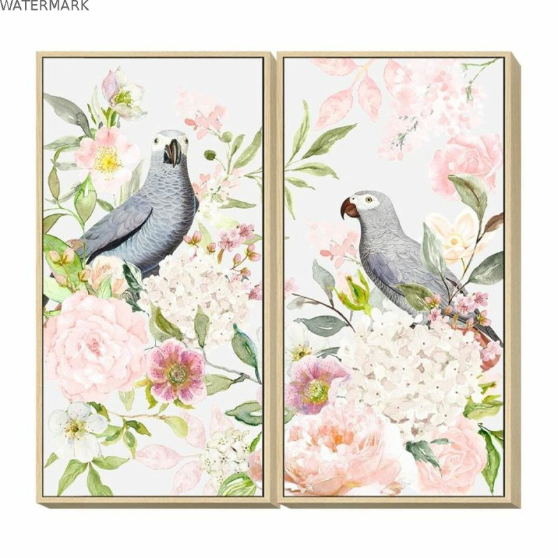 Cadre DKD Home Decor 60 x 4 x 120 cm Fleurs Shabby Chic (2 Unités)