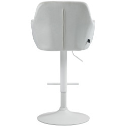Tabouret de bar Natoma velours blanc crème