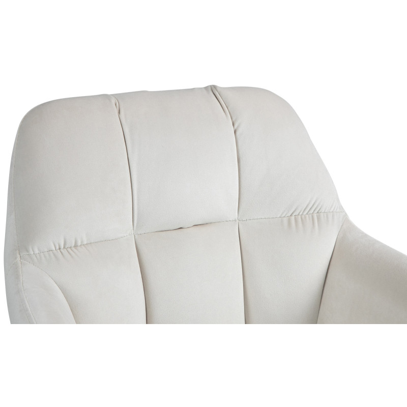 Tabouret de bar Natoma velours blanc crème