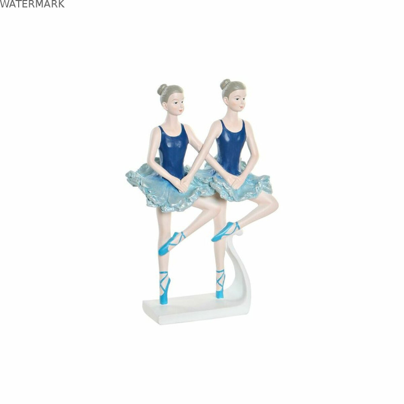 Figurine Décorative DKD Home Decor Bleu Romantique Danseuse Classique 14 x 7,5 x 21,5 cm