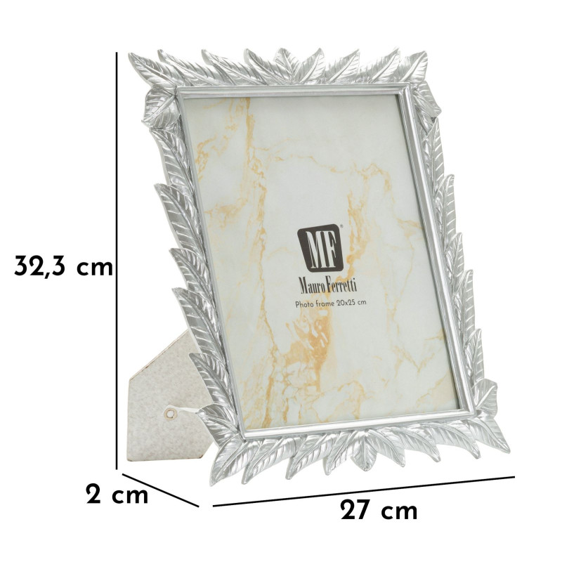 Cadre photo Leavy argent – 27 × 2 × 32,3 cm (dimension intérieure : 20 × 25 cm)