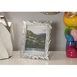 Cadre photo Leavy argent – 21,2 × 1,7 × 26,8 cm (dimension intérieure : 15 × 20 cm)