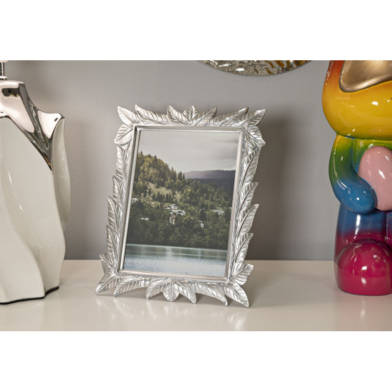 Cadre photo Leavy argent – 21,2 × 1,7 × 26,8 cm (dimension intérieure : 15 × 20 cm)