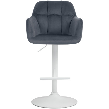 Tabouret de bar Natoma velours blanc gris foncé