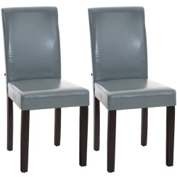 Ensemble de 2 chaises de salle à manger Ina, marron foncé/gris