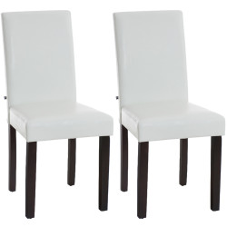 Ensemble de 2 chaises de salle à manger Ina, marron foncé et blanc