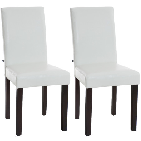 Ensemble de 2 chaises de salle à manger Ina, marron foncé et blanc