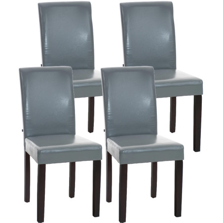 Ensemble de 4 chaises de salle à manger Ina, marron foncé/gris
