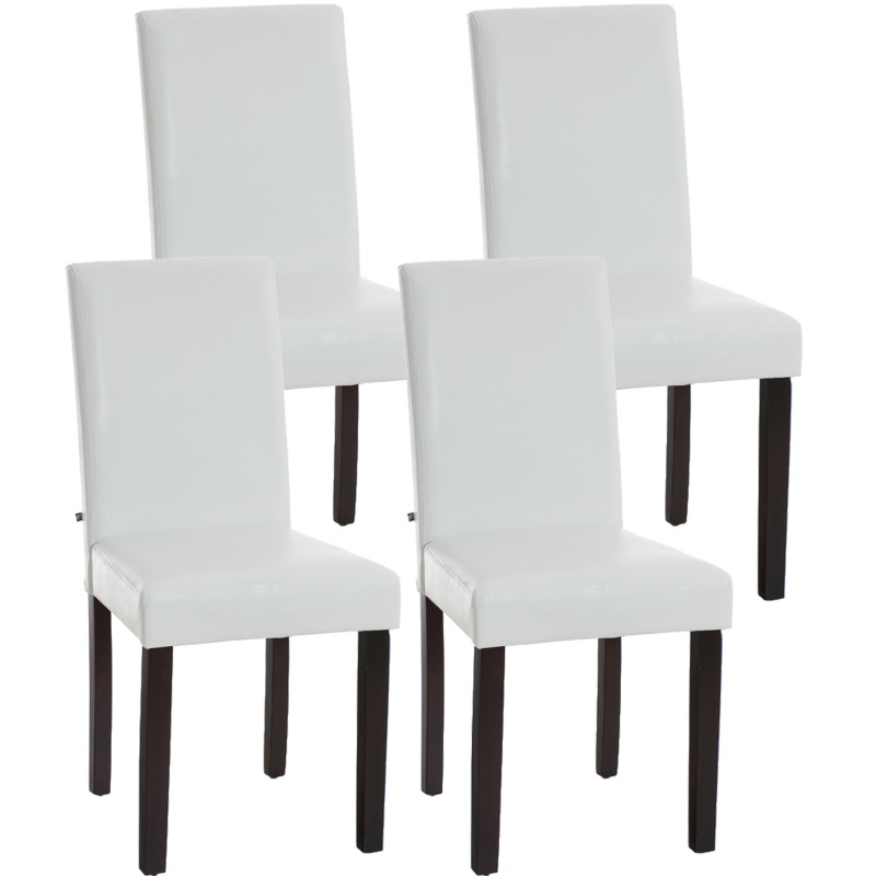 Ensemble de 4 chaises de salle à manger Ina, marron foncé et blanc