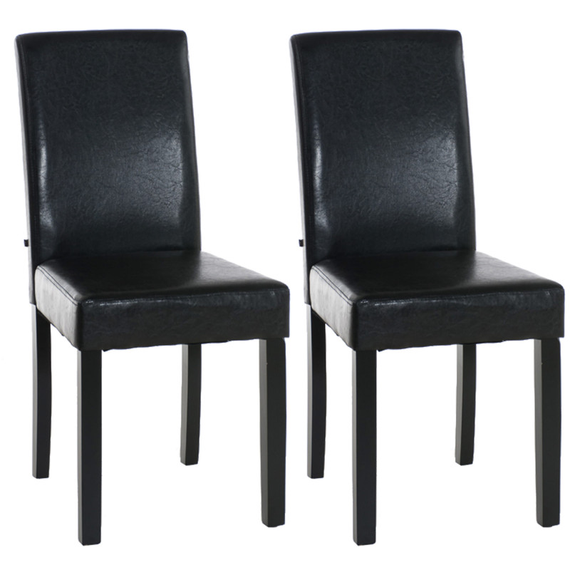 Ensemble de 2 chaises de salle à manger Ina, noires et marron