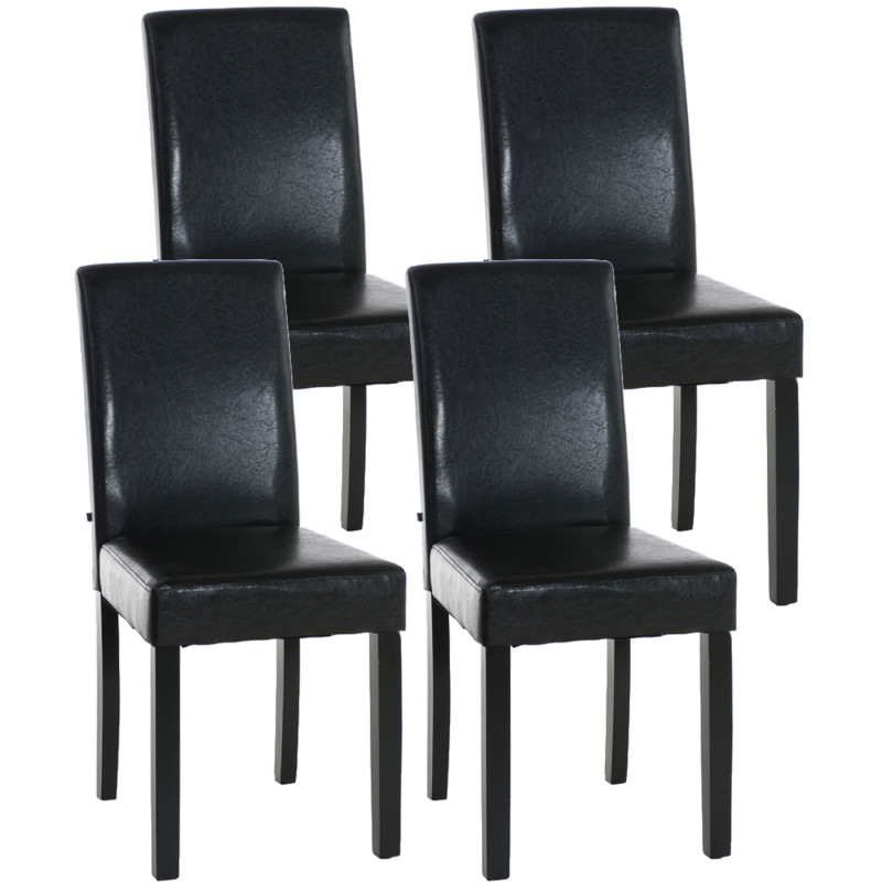Ensemble de 4 chaises de salle à manger Ina, noires et marron