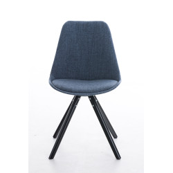 Chaise Pegleg, en tissu, ronde, noire/bleue