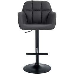 Tabouret de bar Natoma simili cuir noir noir