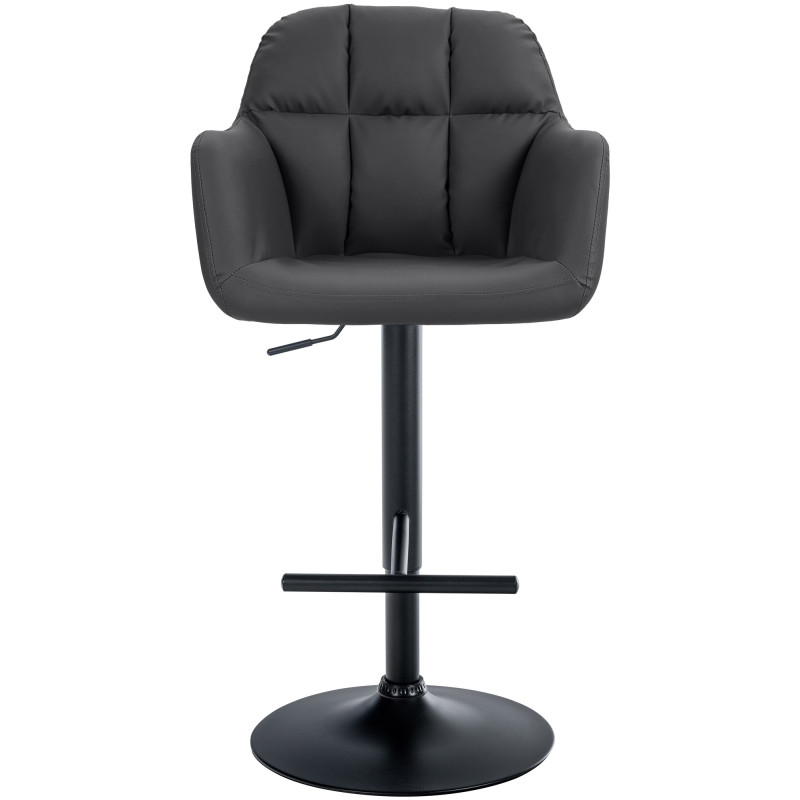 Tabouret de bar Natoma simili cuir noir noir