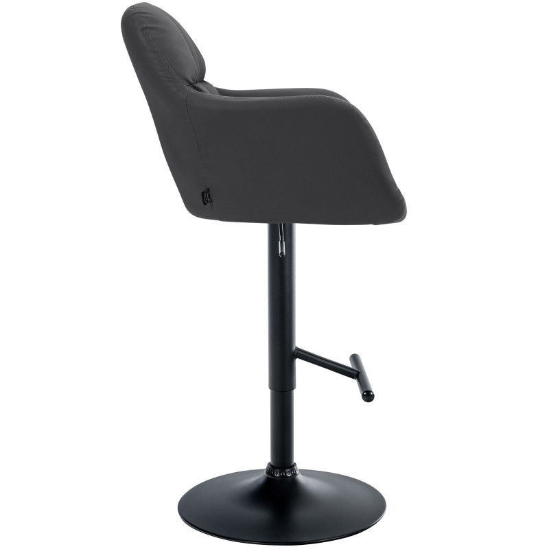 Tabouret de bar Natoma simili cuir noir noir