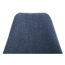 Chaise Pegleg, en tissu, carrée, blanche/bleue