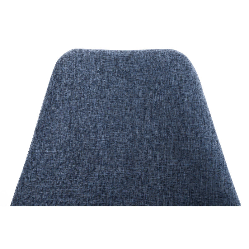 Chaise Pegleg, en tissu, carrée, blanche/bleue