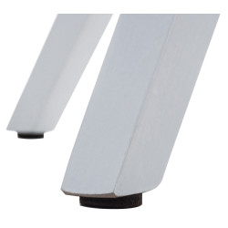 Chaise Pegleg, en tissu, carrée, blanche/bleue