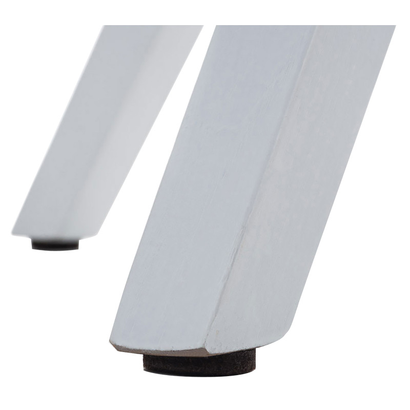 Chaise Pegleg, en tissu, carrée, blanche/bleue