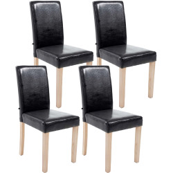 Ensemble de 4 chaises de salle à manger Ina Natura noires