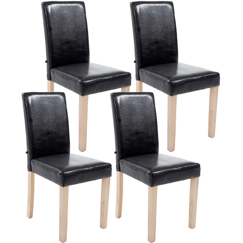 Ensemble de 4 chaises de salle à manger Ina Natura noires