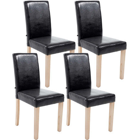 Ensemble de 4 chaises de salle à manger Ina Natura noires